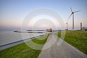 Windmills near powerplant at Eemshaven