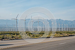 The windmills of Palm Springs in California