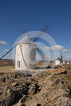 Windmills on the plains of La Mancha, Spain