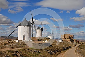 Windmills on the plains of La Mancha, Spain