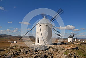 Windmills and the plains of La Mancha, Spain