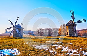 The windmills of Polissya Region, Pyrohiv Skansen, Kyiv, Ukraine