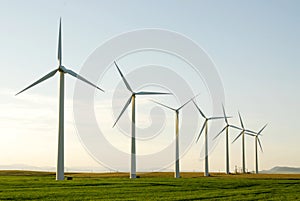 Windmills on prairie