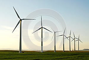 Windmills on prairie