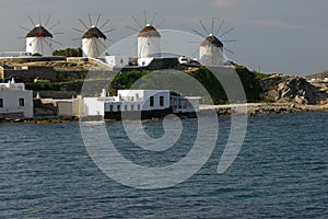 Windmills in a row, Mykonos