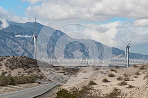 Windmills and San Jacinto Mountains