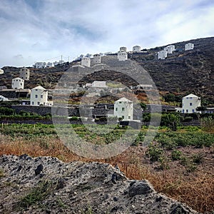 Windmills In Santorini, Greece