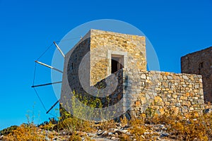 Windmills of Seli Ambelou at Greek island Crete