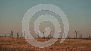 Windmills in the steppes of Crimea