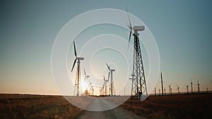 Windmills in the steppes of Crimea