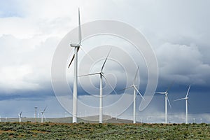 Windmills in storm