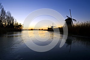 Windmills at sunrise
