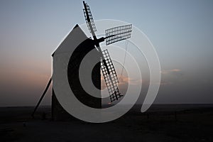 Windmills at sunset, Castile-La Mancha, Spain