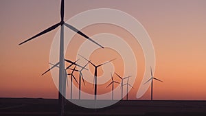 Windmills, Wind Turbines, Green Electricity Industry, Energy Crisis, Agriculture Wheat Field Generator Power