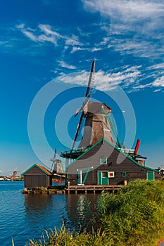 Windmills in Zaanse Schans, Holland, Netherlands