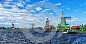 Windmills at Zaanse Schans near Zaandam, Amdsterdam, Holland