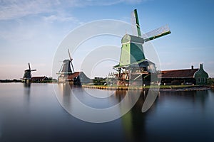 THe windmills of Zaanse Schans in the Netherlands