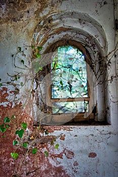 A Window, in an abandoned castle, in italy