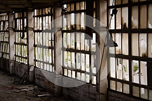 Window of abandoned factory