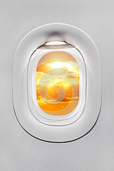 The window of airplane