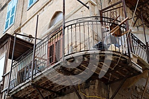 Window and balcony - an architectural detail of modern construction in Israel