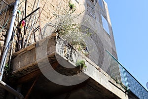 Window and balcony - an architectural detail of modern construction in Israel