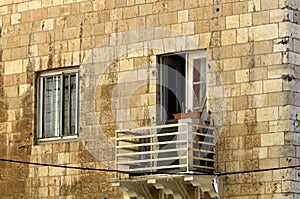 Window and balcony - an architectural detail of modern construction in Israel