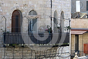 Window and balcony - an architectural detail of modern construction in Israel