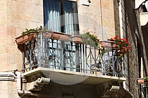 Window and balcony - an architectural detail of modern construction in Israel