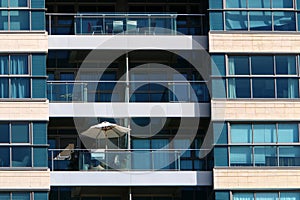 Window and balcony - an architectural detail of modern construction in Israel