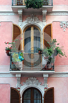 Window Balcony Flowers Italy