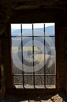 Window bars Grit Prison middle Aged Window view