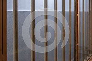 Bars on the window in the prison