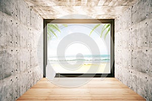 Window with beach view