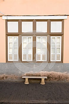 Window and bench of the old house