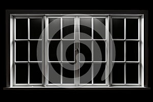Window with black background and white frame on the window. Generative AI