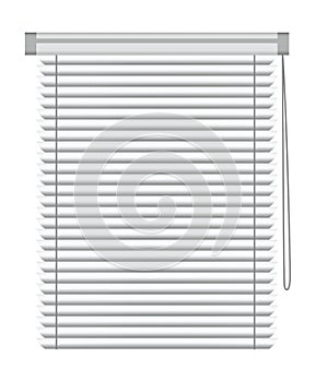 Window blind. Element room interior. Horizontal window jalousie. Closed empty jalousie template. Privacy concept