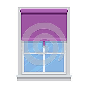 Window blind vector cartoon icon. Vector illustration jalousie house on white background. Isolated cartoon illustration