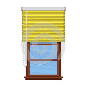 Window blind vector cartoon icon. Vector illustration jalousie house on white background. Isolated cartoon illustration