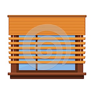 Window blind vector cartoon icon. Vector illustration jalousie house on white background. Isolated cartoon illustration