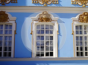 window blue wall Sankt-Petersburg architecture palace sunlight historical building