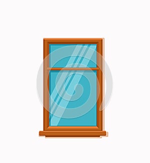 Window broken with cracked glass vector illustration.