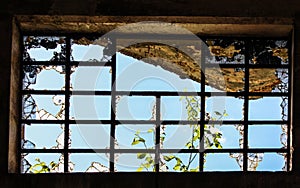 Window with broken glass