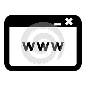 Window browser internet or web page icon black color illustration flat style simple image