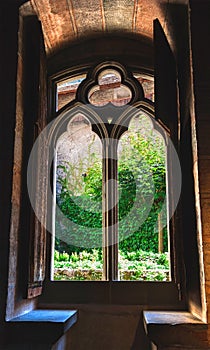 A window in Chillon castle in Switzerland