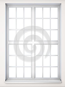 Window in a classical style close-up. Front view. 3D illustration