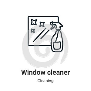 Window cleaner outline vector icon. Thin line black window cleaner icon, flat vector simple element illustration from editable