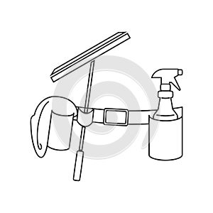 Window Cleaning Belt Icon Vector