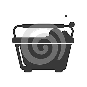 Window Cleaning Bucket Icon Vector