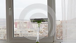 window cleaning of special mop for washing the glass surface of windows.